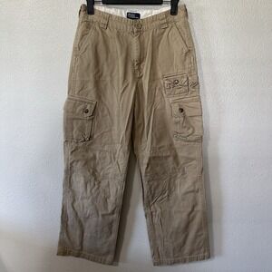 Polo Ralph Lauren Pants Boys 14 Beige Chino Cargo‎ Pocket Skater Casual Preppy